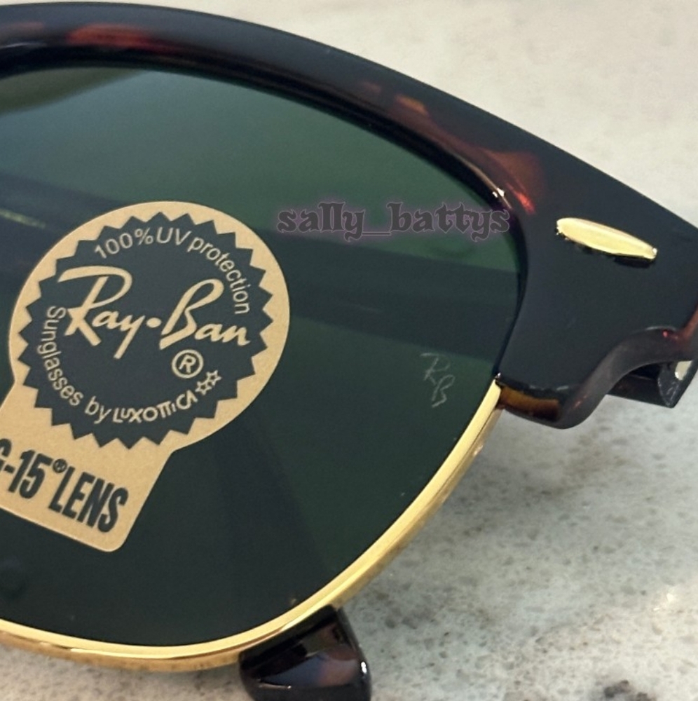 RayBan (Store Display) Clubmaster Tortoise RB3016 Green Lenses - Picture 7 of 16
